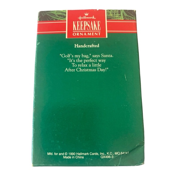 NIB VTG Hallmark Golf's My Bag Christmas Ornament 1990 Golf Clubs - Picture 5 of 6